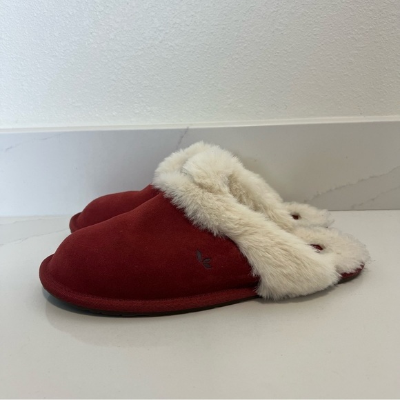 Koolaburra by UGG Milo Red Suede Slippers Faux Fur Lined Slip-On Size 8 - Picture 7 of 12